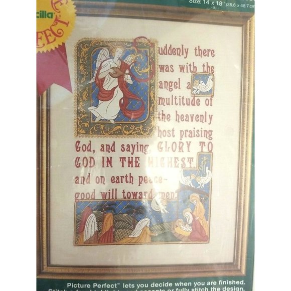 Christmas Nativity Embroidery Craft Glory to God Stitchery BUCILLA NEW - Picture 3 of 3
